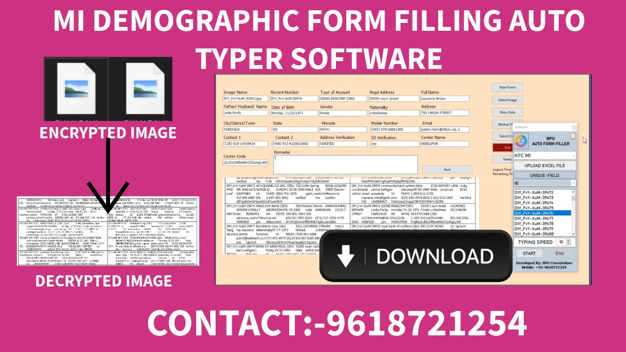 KYC MI DEMOGRAPHIC FORM FILLING AUTO TYPER SOFTWARE