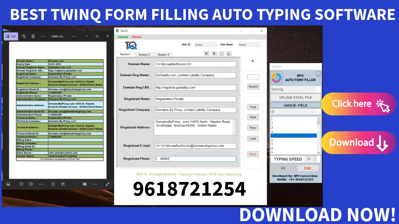 TWINQ FORM FILLING AUTO TYPER SOFTWARE