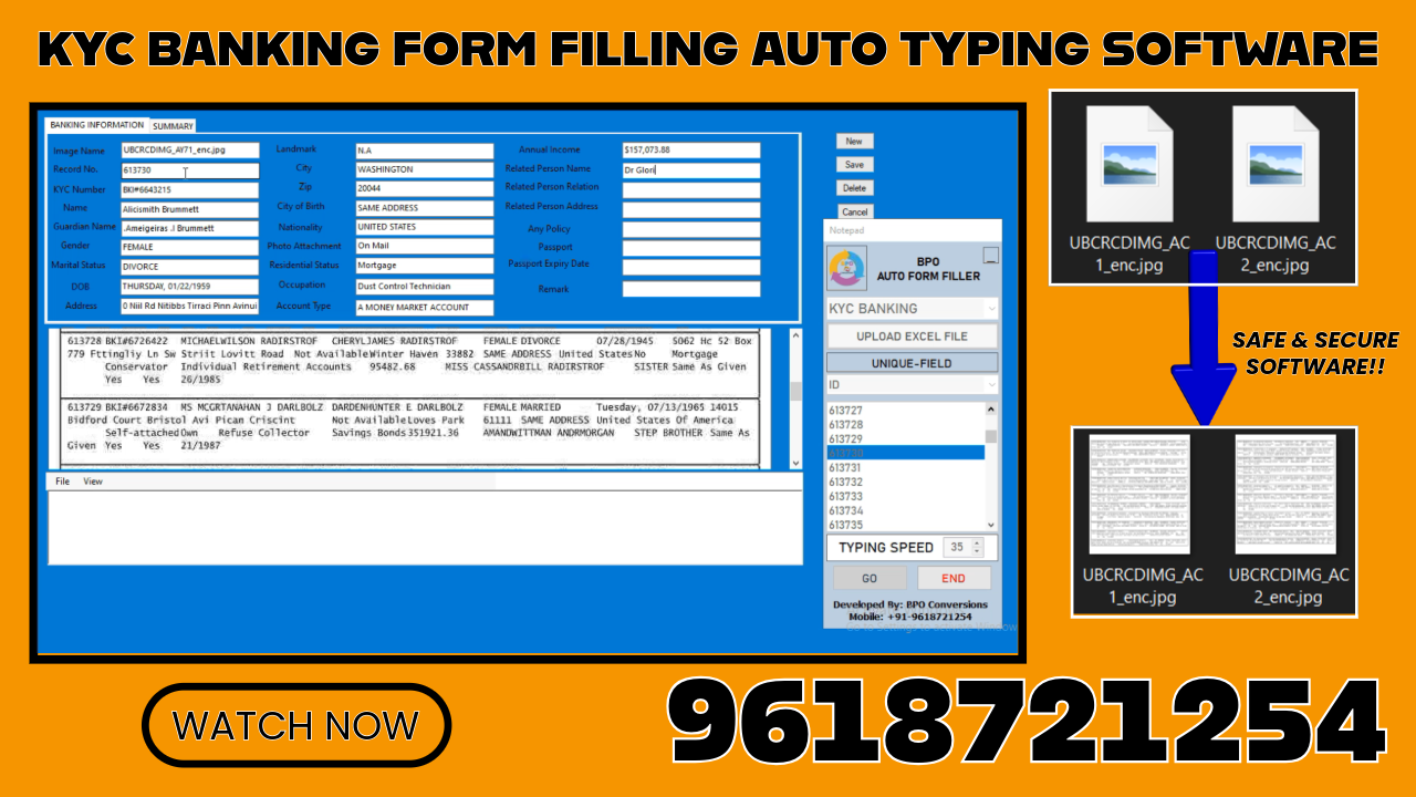 KYC Banking Form Filling Auto Typing Software