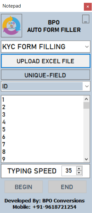 KYC Form Filling Auto Typer Software