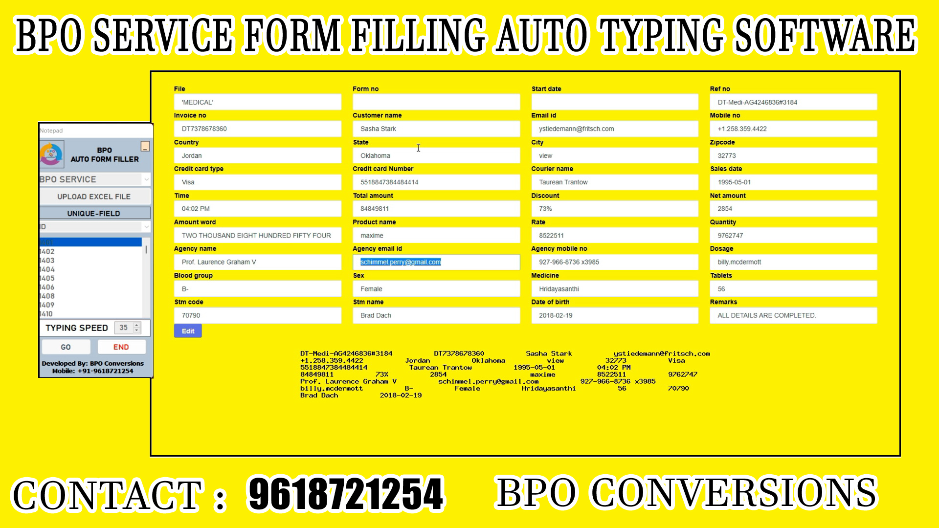 BPO Services Auto Form Filling Software