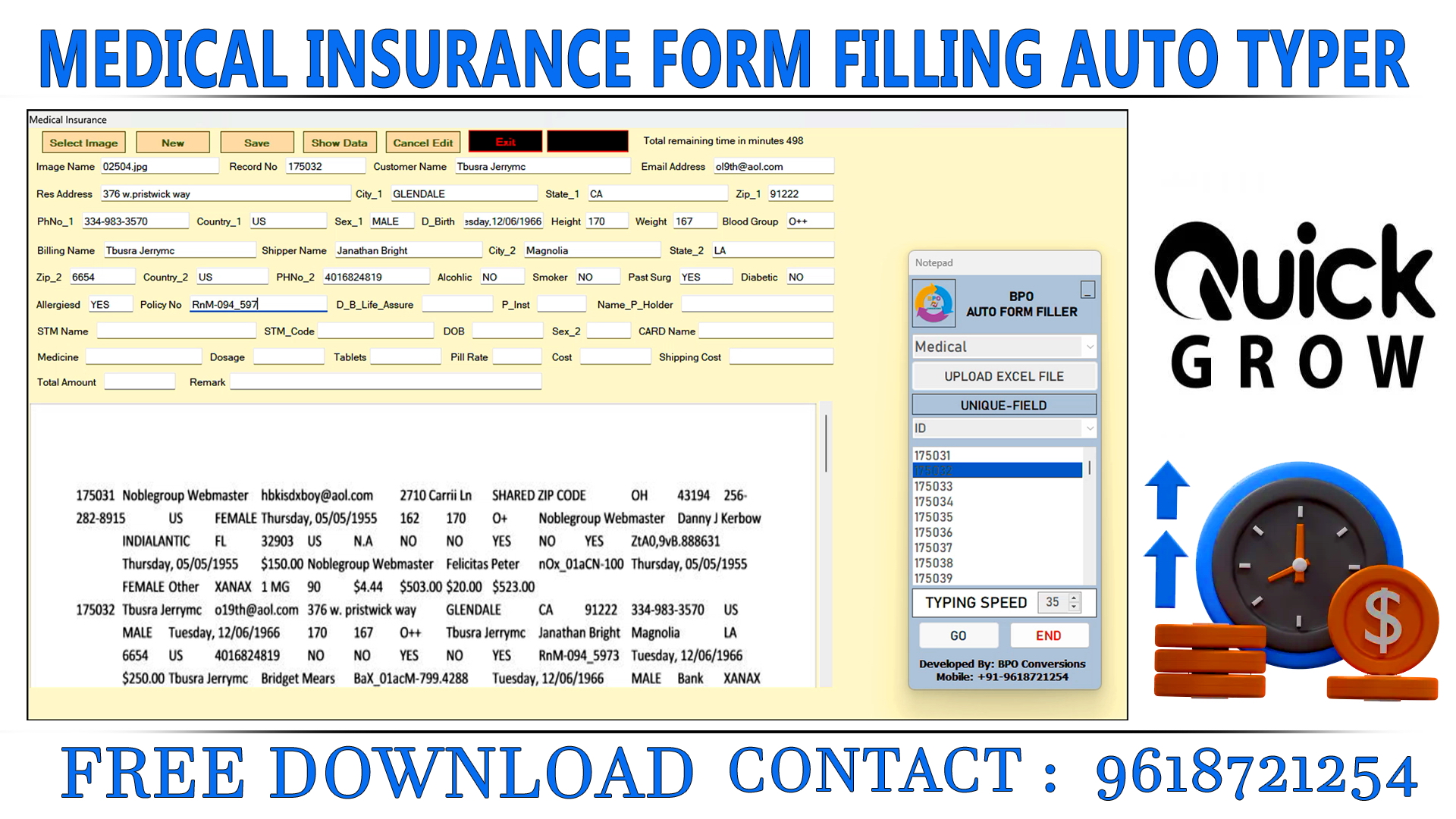 Medical Form Filling Auto Typer Software